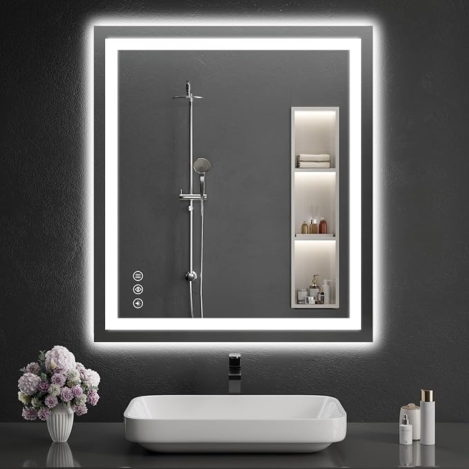 LED Bathroom Mirrors 32"x36" Bathroom Mirror by WISSMILESHOME