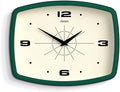JONES CLOCKS® Movie wall Clock | Retro Rectangular Clock | 10 inch | Dark Green by JONESCLOCKS
