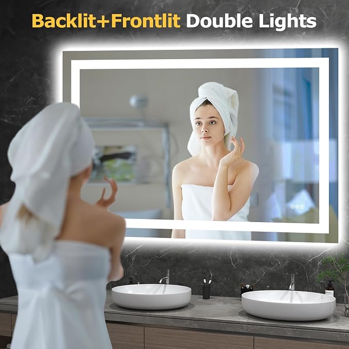 Hivone 48X32 LED Bathroom Mirror - Image 2