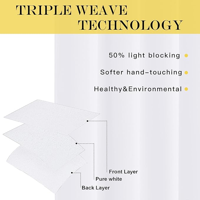 NICETOWN White Room Darkening Curtain 95 inches Long - Image 5