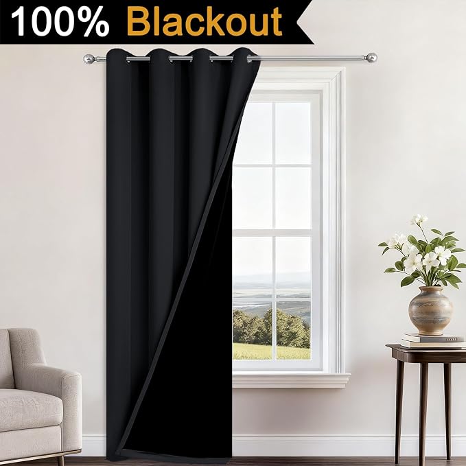 Yakamok 84 Inch Length 100% Blackout Curtains - Image 2