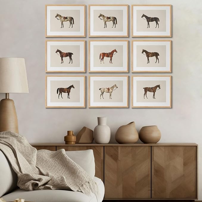 LOARTVE 9Pcs Vintage Horse Canvas Wall Art Posters, Farmhouse Horse Art Prints - Image 2