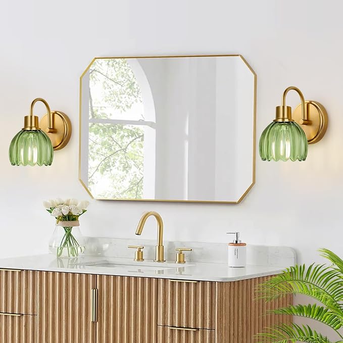 2-Pack Brushed Gold Bathroom Vanity Light, Single-Head Wall Sconce - Image 7
