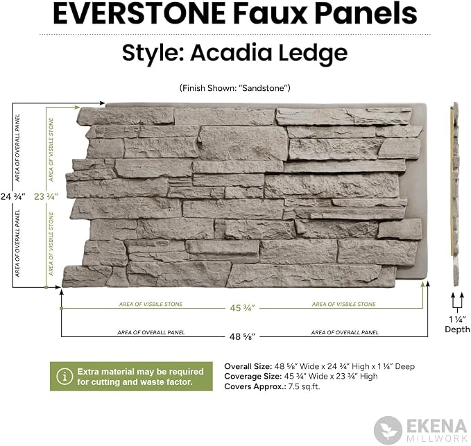 EverStone Acadia Ledge Faux Stone Panel, Arizona Color - Image 15