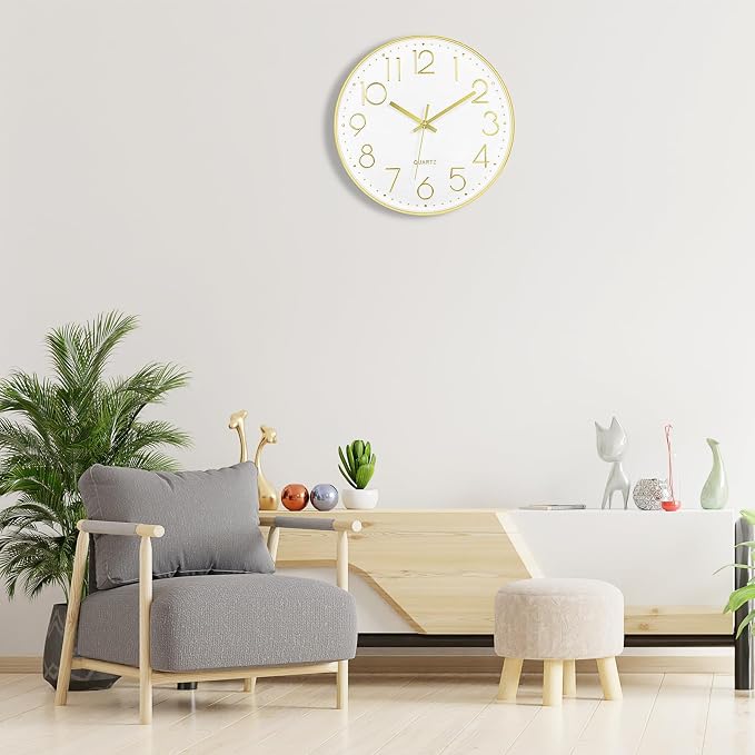 Foxtop 14 Inch Large Wall Clock Silent Non-Ticking Battery Operated Round - Image 4