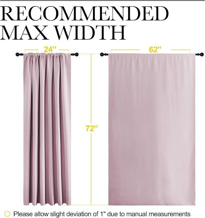 NICETOWN 2 Panels Blackout Curtains, Rod Pocket Window Curtains Room Darkning - Image 6