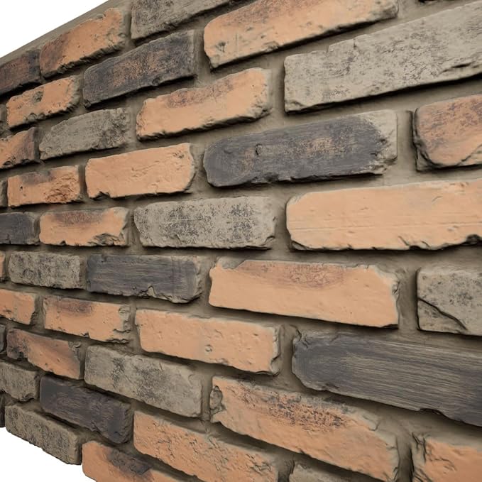 EverStone Aged Brick Faux Brick Panel, 46 7/8"W x 27"H x 1 1/4"D, Alamo Color - Image 7
