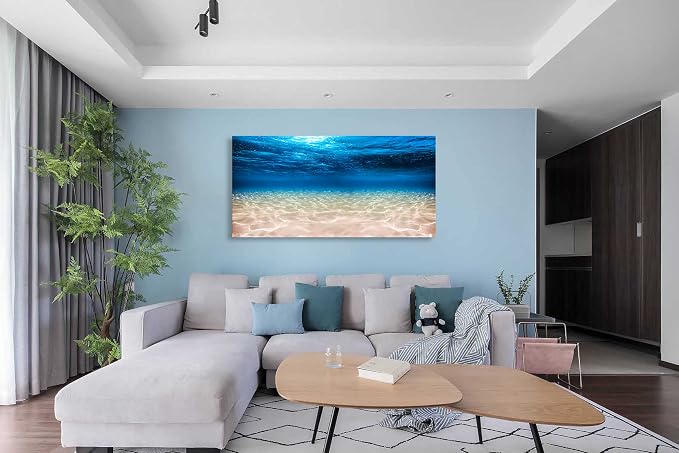 S00775 Print Artwork Blue Ocean Sea Wall Art Canvas Prints Picture Seaview - Image 3