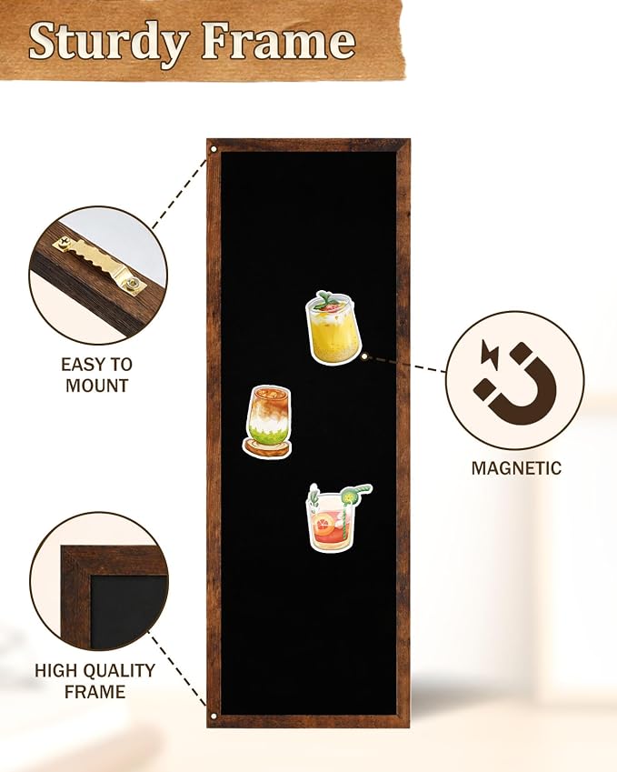 Magnetic Chalkboard for Wall, Long Chalk Board, Wall Hanging Menu for Restaurant - Image 4