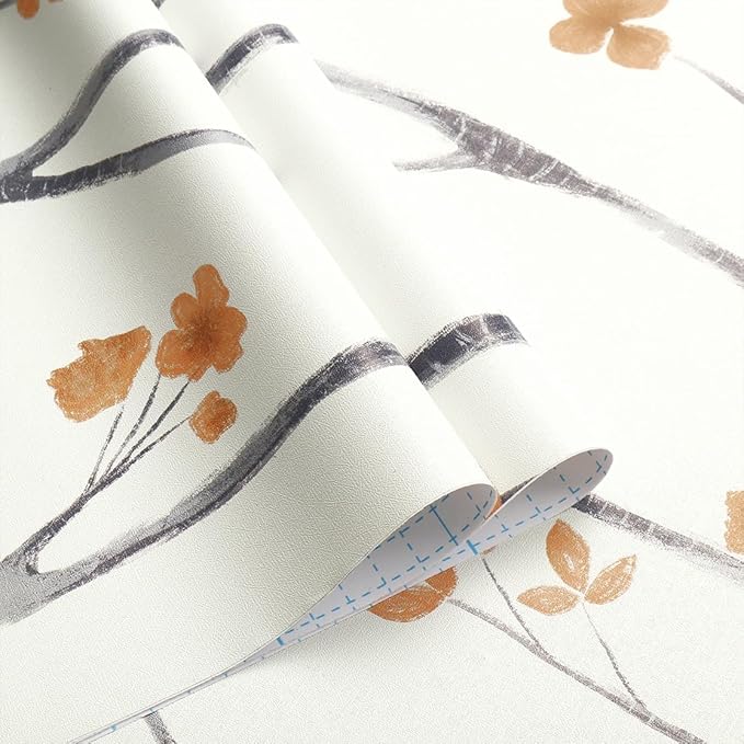 Timeet Boho Peel and Stick Wallpaper Floral Wall Paper Tree Contact Paper White - Image 7