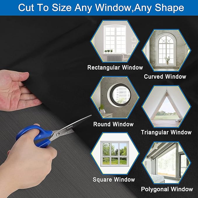 100% Blackout Blinds Magnetic Window Cover 57x40Inch, No Drill PortableCuttable - Image 5