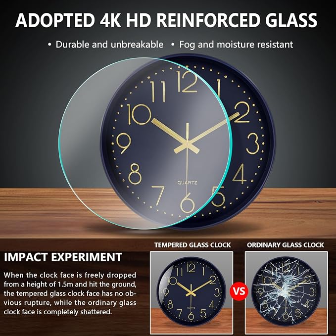 Silent Wall Clocks Battery Operated 8 Inch, Analog Wall Clock - Image 5