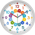 XFM Kids Wall Clock12 Inch Silent Non Ticking Kids Teaching Clocks Battery by XFMWallClock