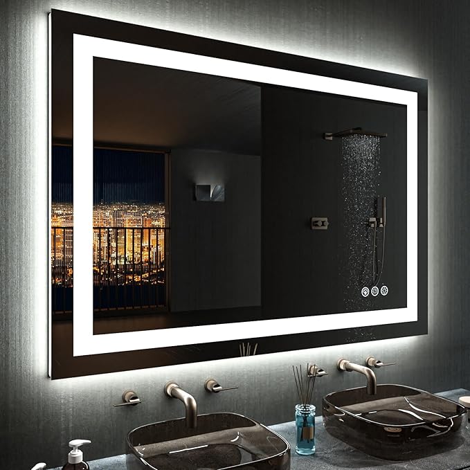 LOAAO 48"X40" LED Bathroom Mirror by LOAAO
