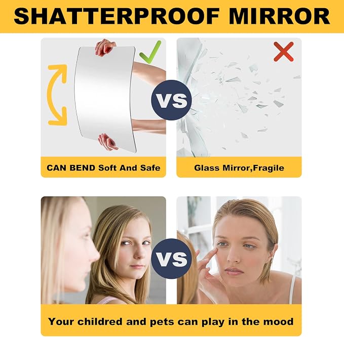 JEOYOO Wall Mirror Full Length, Thick 0.127", Unbreakable Gym Mirrors - Image 4