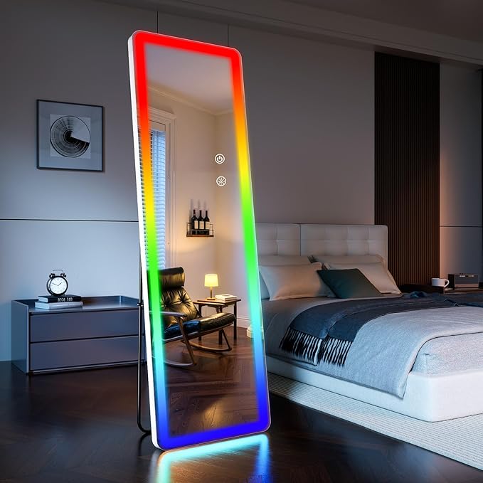 Koonmi LED Full Length Mirror, RGB Color Changing Lights, 7 Dynamic Modes by KOONMI