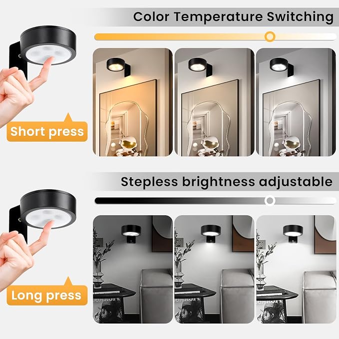 KELUOLY 4-Pack Picture Light Battery Operated - Image 4