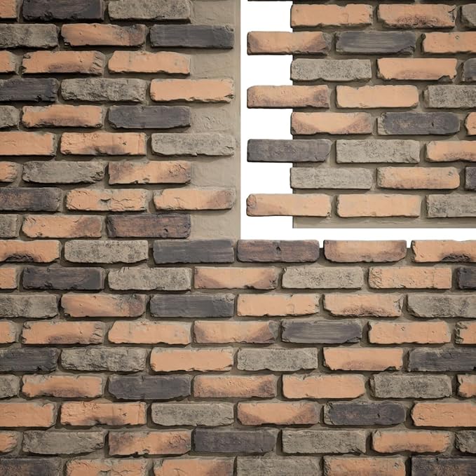 EverStone Aged Brick Faux Brick Panel, 46 7/8"W x 27"H x 1 1/4"D, Alamo Color - Image 9