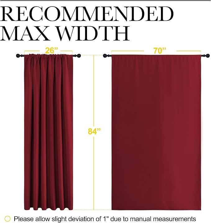 NICETOWN Christmas Burgundy Blackout Curtains and Drapes - Image 7