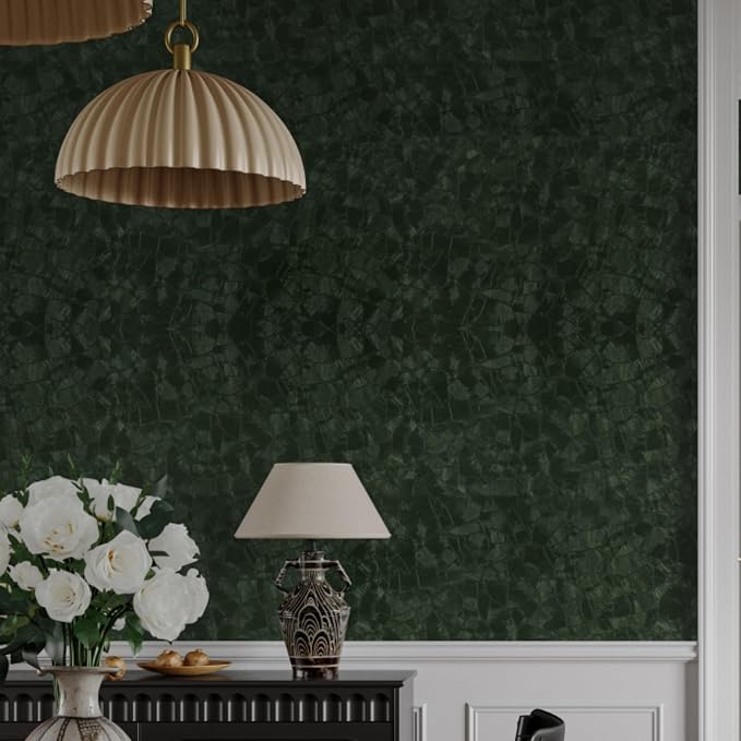 Abyssaly Dark Green Peel and Stick Wallpaper - Image 3