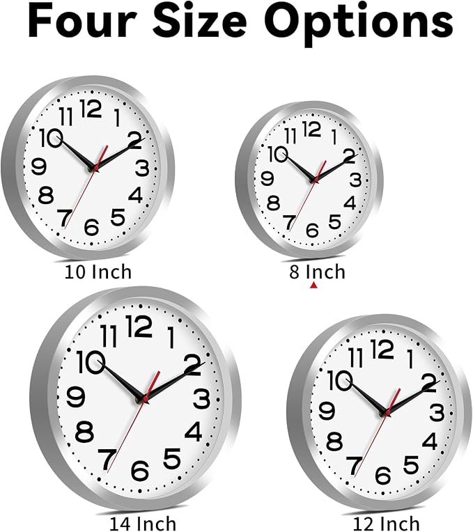 Roymnie Wall Clock Silent Non-Ticking Modern Clock Battery Operated 8 Inch - Image 3