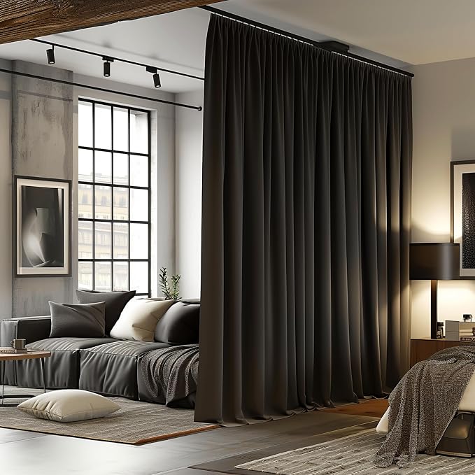 Room Divider Curtains for Ceiling Track Rod, 100% Blackout Ceiling Track - Image 6