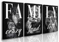 GUBIYU Large Family Wall Decor Set of 3 Modern Lion Wall Art 24x36 Inch Black by GUBIYU
