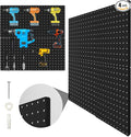 Peg Board, 4 Pack Metal Pegboard Panels Black Pegboards Wall Organizer by Hogurity