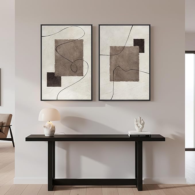 Framed Neutral Abstract Wall Art - Image 8