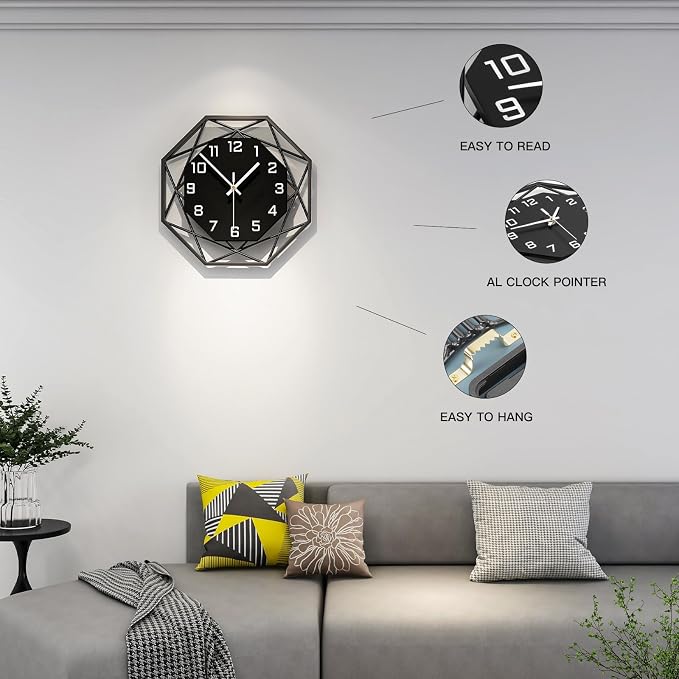 Large Wall Clocks for Living Room Decor 16 inch Silent Modern Wall Clocks Wall - Image 4