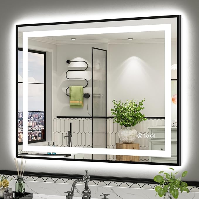 44x36 Inch LED Bathroom Mirror by Briivuemodernmirrors