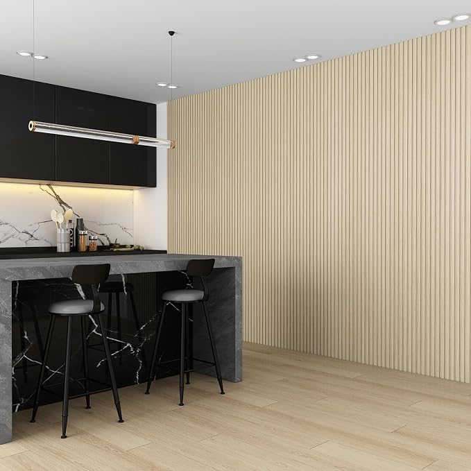 8-Pack WPC Wall Panels 118’’ x 6.3’’ 3D Slat Wall Panel Acoustic Wall Paneling - Image 4