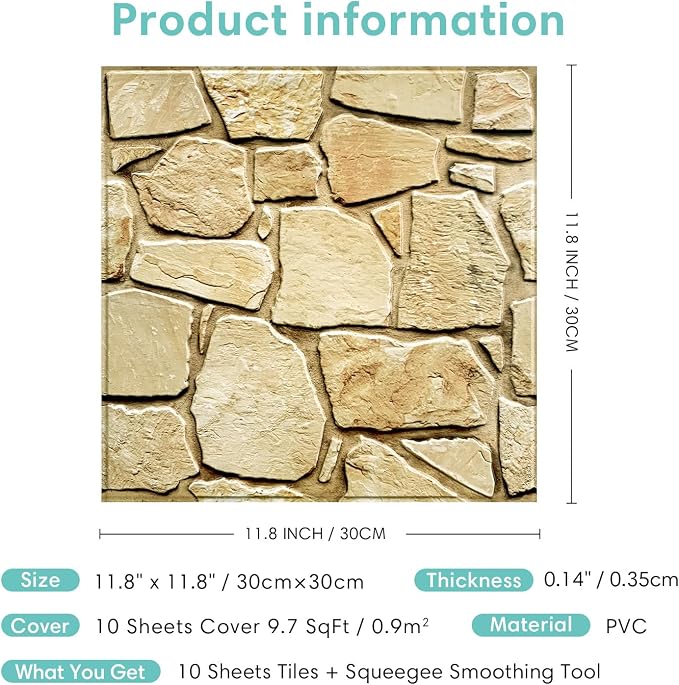 Commomy Peel and Stick Stone Wall Panels - Image 7