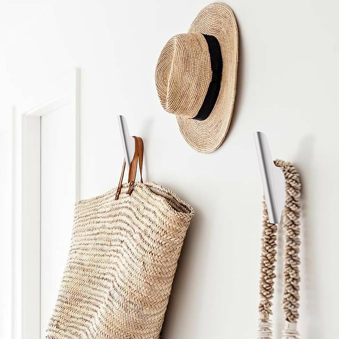 Wood Wall Hooks 4 Pack Coat Hooks Wall Mount White Wooden Hooks - Image 4