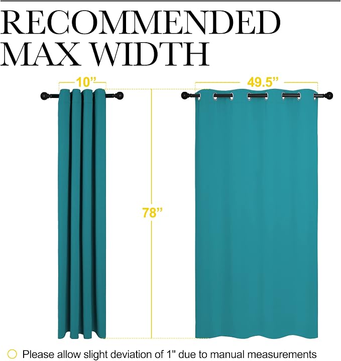 NICETOWN Room Darkening Curtains 78 inch Length 2 Panels, Thermal Insulated - Image 7