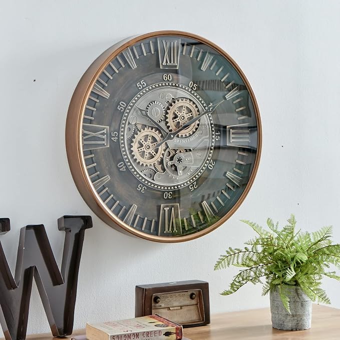 CLXEAST 24 Inch Large Moving Gear Wall Clock - Image 8