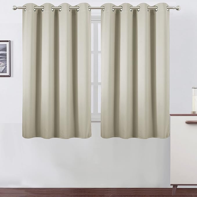 LEMOMO Light Beige Thermal Blackout Curtains/52 x 54 Inch/Set of 2 Panels Room by Lemomo