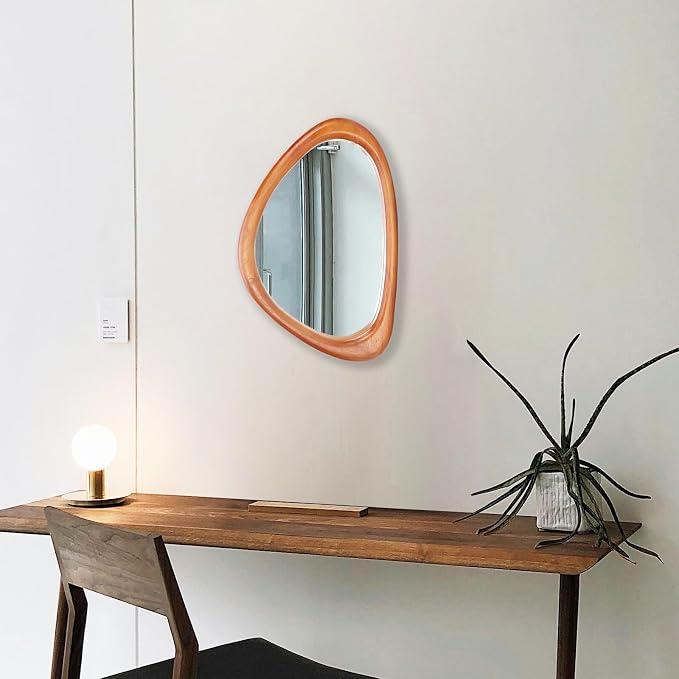 MAGFLERUM Irregular Wall Mirror, 15 * 10 inch Asymmetrical Wood Mirrors - Image 7