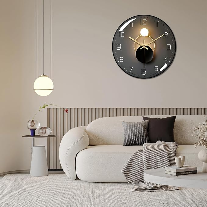 ErgoCar Silent Modern Art Deco Metallic Wall Clock - Image 2