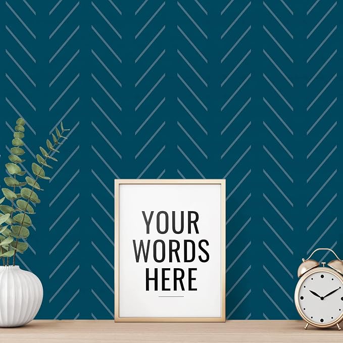 Erfoni Blue and White Peel and Stick Wallpaper Modern Herringbone Contact Paper by Erfoni