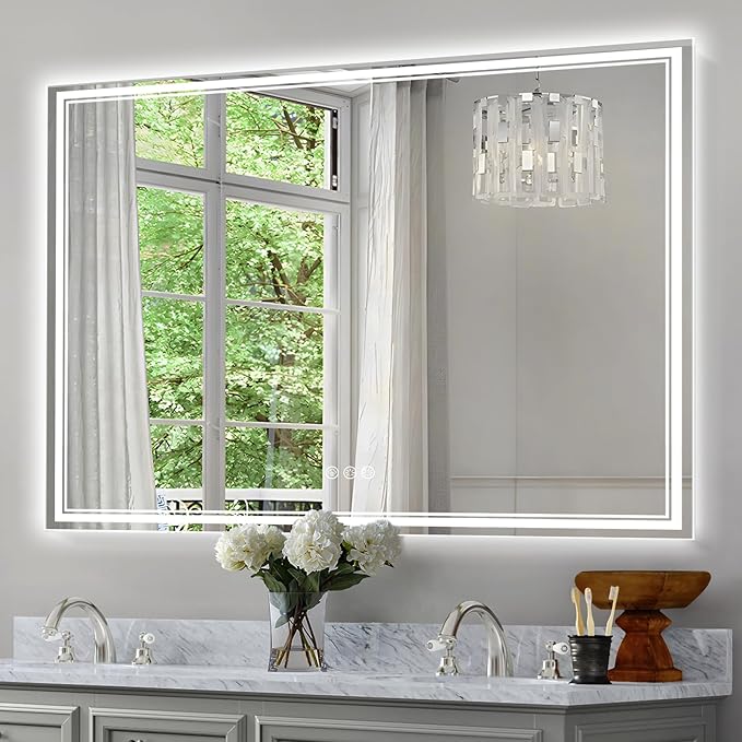 Ratsamee 48x30 Inch LED Bathroom Mirror by RATSAMEE
