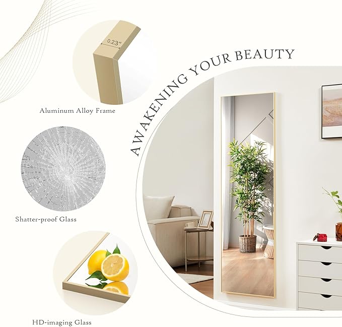 Mirror Full Length, Upgraded Body Wall Mirrors - Image 3