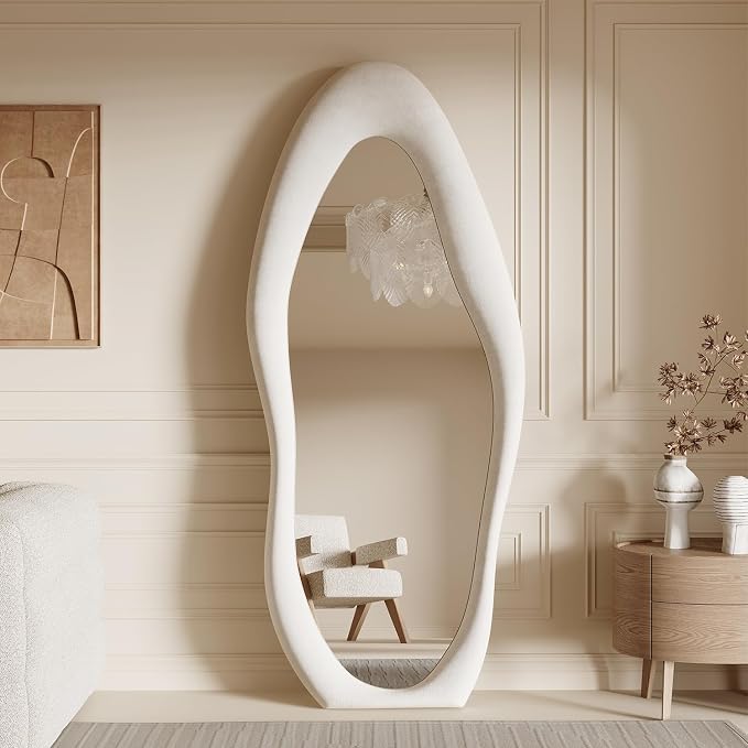 Honyee Full Length Mirror, Irregular Wavy Full Body Mirror - Image 2