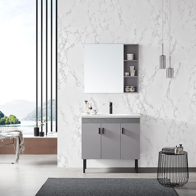 practicalWs Marble Wallpaper Granite Gray/White Paper Roll 23.6" x 196" Kitchen - Image 5