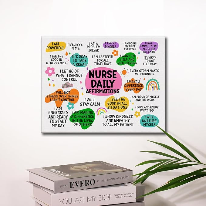 Hijie Inspirational Nurse Office Poster Canvas Wall Art - Image 3