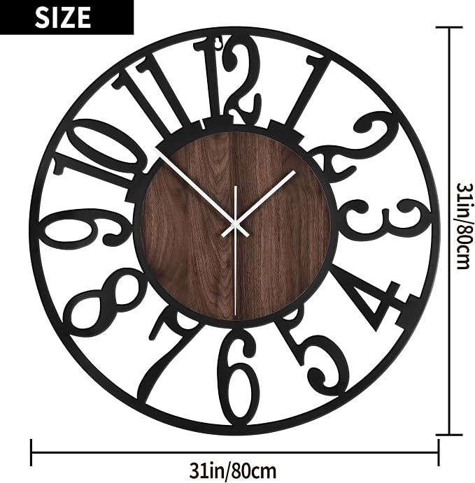 1st owned Large Wall Clock for Living Room Decor- 32" Decorative Antique Silent - Image 3