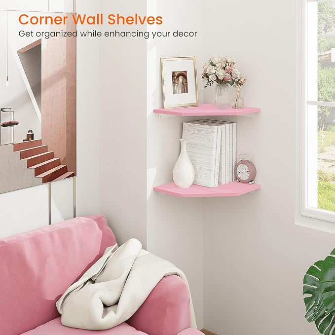 Homode Corner Floating Shelves, Corner Wall Shelf - Image 2