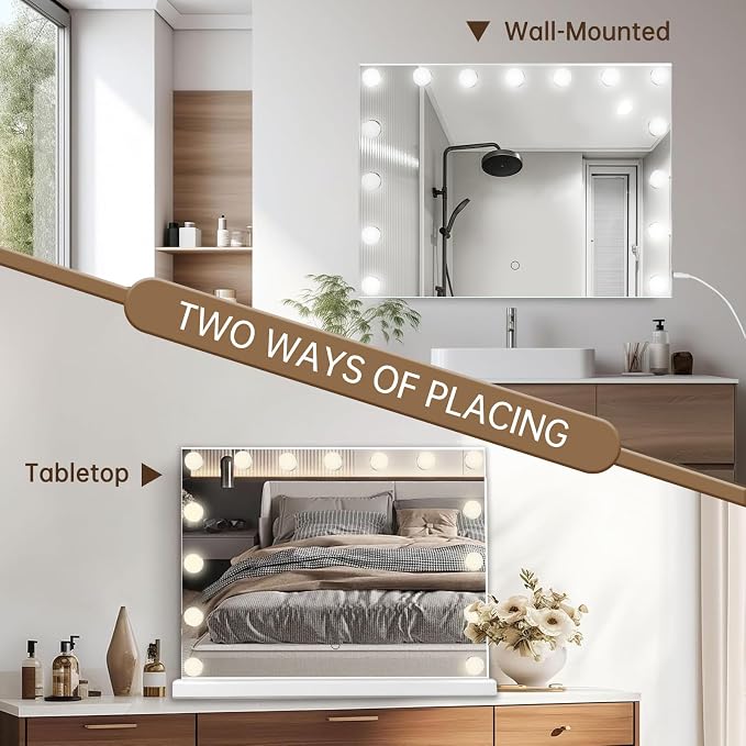 Hollywood Vanity Mirror with Lights, 15 Led Bulbs, 3 Lighting Modes - Image 5