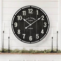 EMAX HOME Large Old Town Farmhouse Black Wall Clock 24 Inch Rustic Antique Wood by EMAXHOME