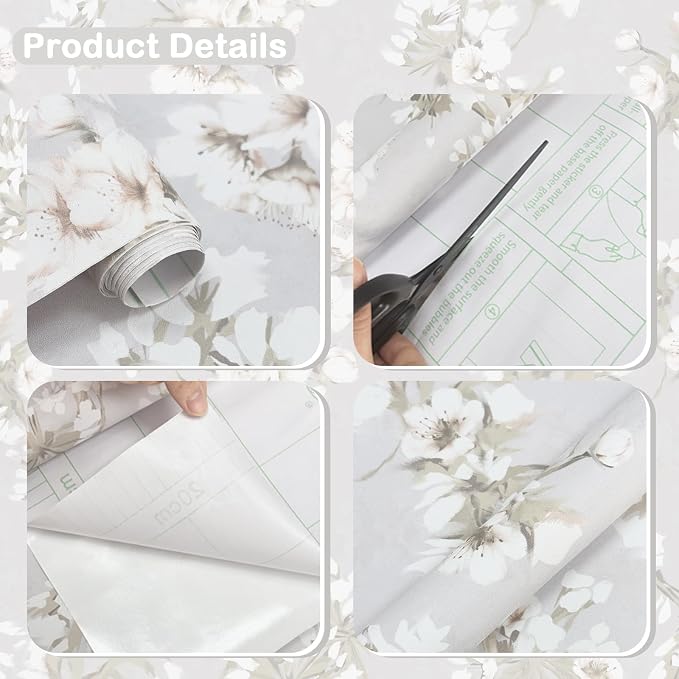 17.3" x 393.7" Floral Peel and Stick Wallpaper Self Adhesive Wallpaper - Image 2